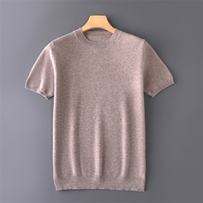 2025百搭时尚简约镜面短袖，男装T恤，牧圣羊绒