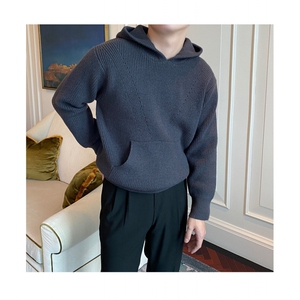 P37网络图YM91重磅连帽针织衫黑色蓝色红色M~3XL