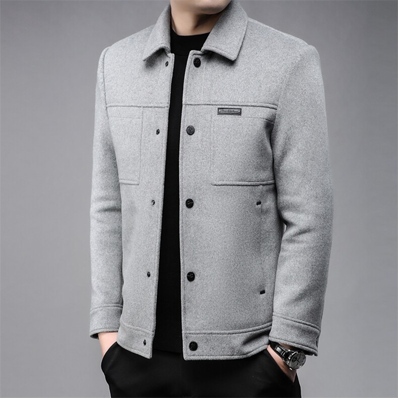 B811白鸭绒90绒毛呢羽绒服内胆可脱卸商务精品男士羽绒服外套,男装羽绒服,钱塘207-3