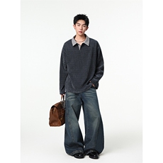 加绒加厚卫衣千鸟格长袖t恤polo打底衫504-T503-特P28（加绒P33），男装T恤，星座504