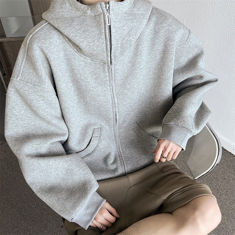 WY607-P55美式廓形cleanfit慵懒风连帽卫衣外套,男装卫衣,星座1503