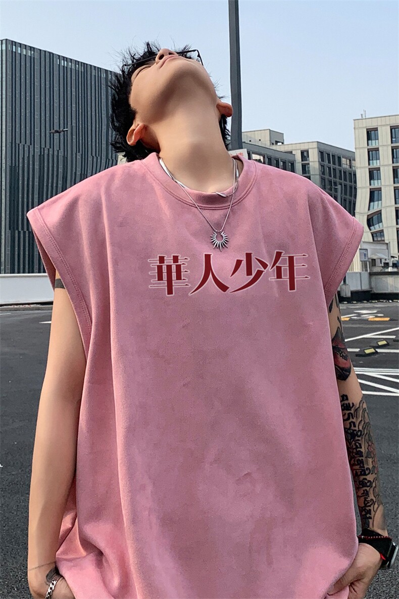 12025夏季新款男士无袖T恤百搭情侣潮流背心TLBX23特P18,男装T恤,电商B220