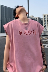 12025夏季新款男士无袖T恤百搭情侣潮流背心TLBX23特P18，男装T恤，电商B220