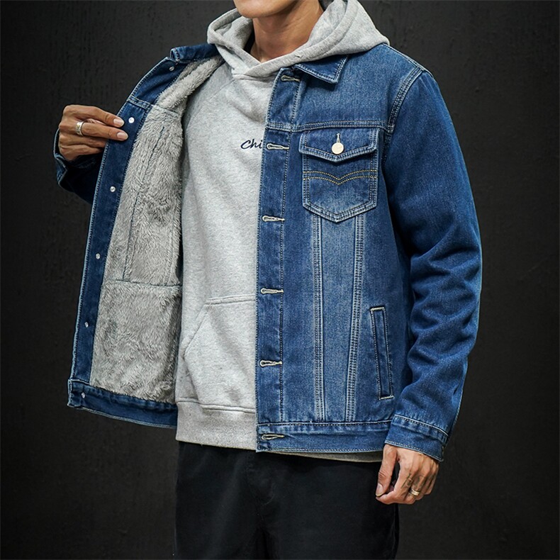 秋冬季加绒加厚牛仔夹克男修身休闲韩版潮流外套日系衣服1608-P95图片 秋冬季加绒加厚牛仔夹克男修身休闲韩版潮流外套日系衣服1608-P95图片
