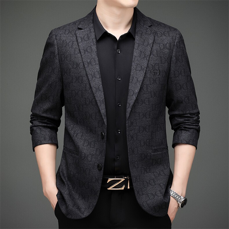 男士2023年秋季新款长袖休闲西服中青年纯色便服外套AJY8621-P175,男装西服,电商B212（原钱塘6029）