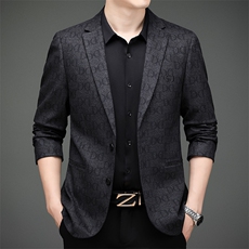 男士2023年秋季新款长袖休闲西服中青年纯色便服外套AJY8621-P175，男装西服，电商B212（原钱塘6029）