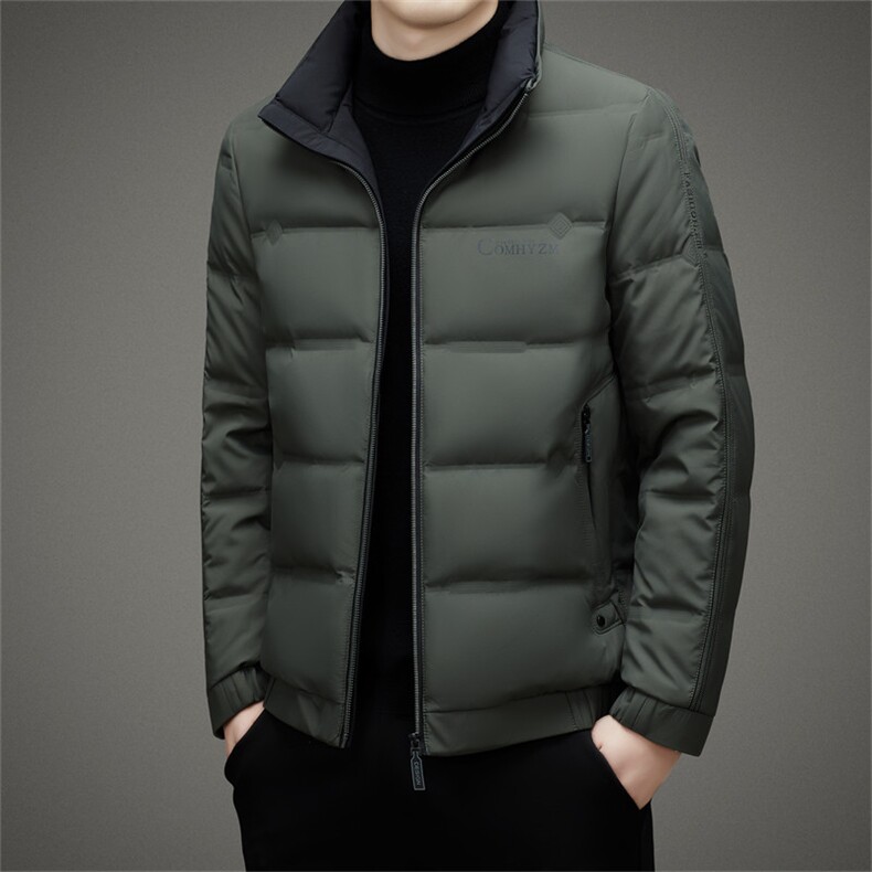 2023年新款男士立领御寒羽绒服冬季中年休闲加厚保暖外套爸爸装图片