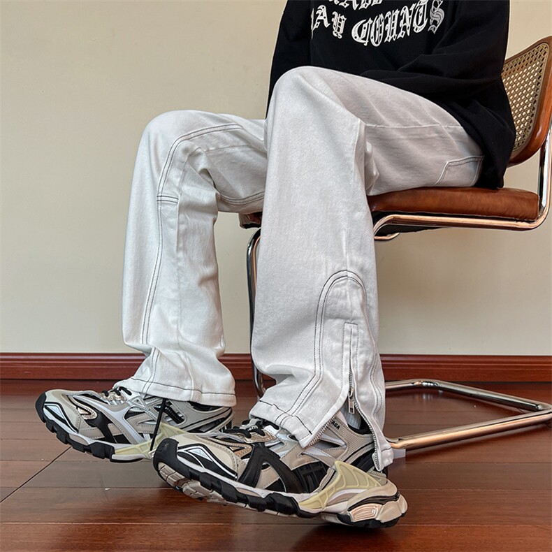 B2212023秋冬新款美式ins高街小众拉链牛仔裤LK22077-P65控88,男装牛仔裤,电商B221