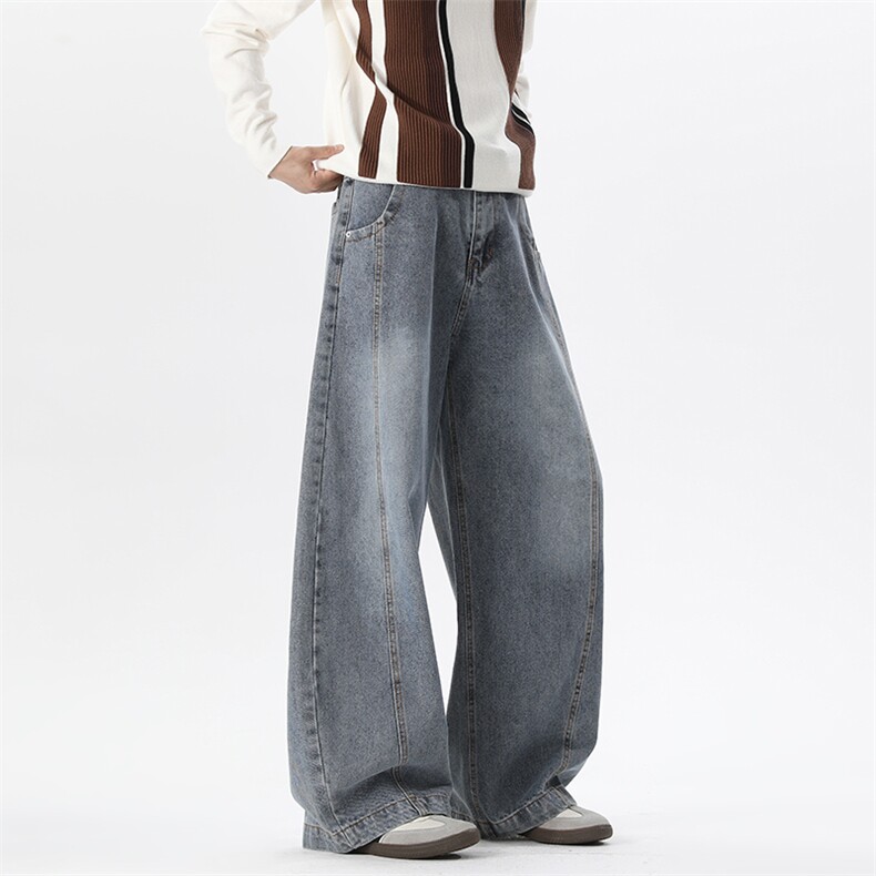 2026春季新款无影墙拼接弯刀牛仔裤S-5XLGK25941-特P40，男装牛仔裤，电商A022