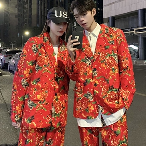 RS1网红同款高质量大码单上衣西装西服婚庆表演出团队服新中式潮图片