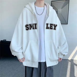 美式外套男春秋季新款潮牌宽松夹克连帽开衫卫衣WY42-P37图片
