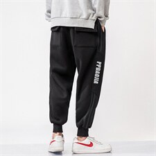 2023春季新束脚裤无影墙模特男条纹印花大码学生九分卫裤K69-P40，男装休闲裤，电商A082