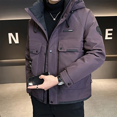 新标90白鸭绒2025年拼接时尚潮流保暖羽绒服男YR6068-P255，男装羽绒服，电商D240-242