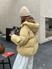 现货新款东大门加厚保暖羽绒服百搭连帽面包服女装外套，女装羽绒服，网红馆