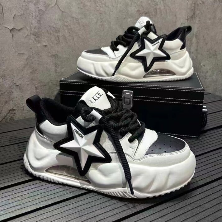 秋季新款面包鞋男时尚小白鞋潮运动鞋休闲鞋,男鞋休闲鞋,星座1407-6