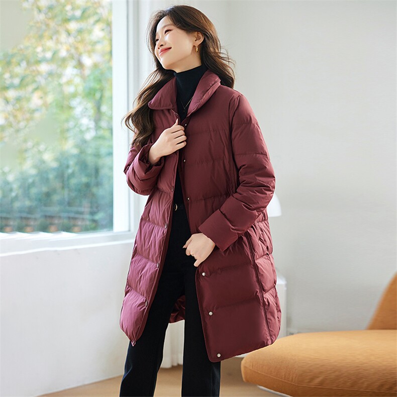 中长款气质时尚羽绒服2026冬季新款白鸭绒外套,女装羽绒服,希欧阁