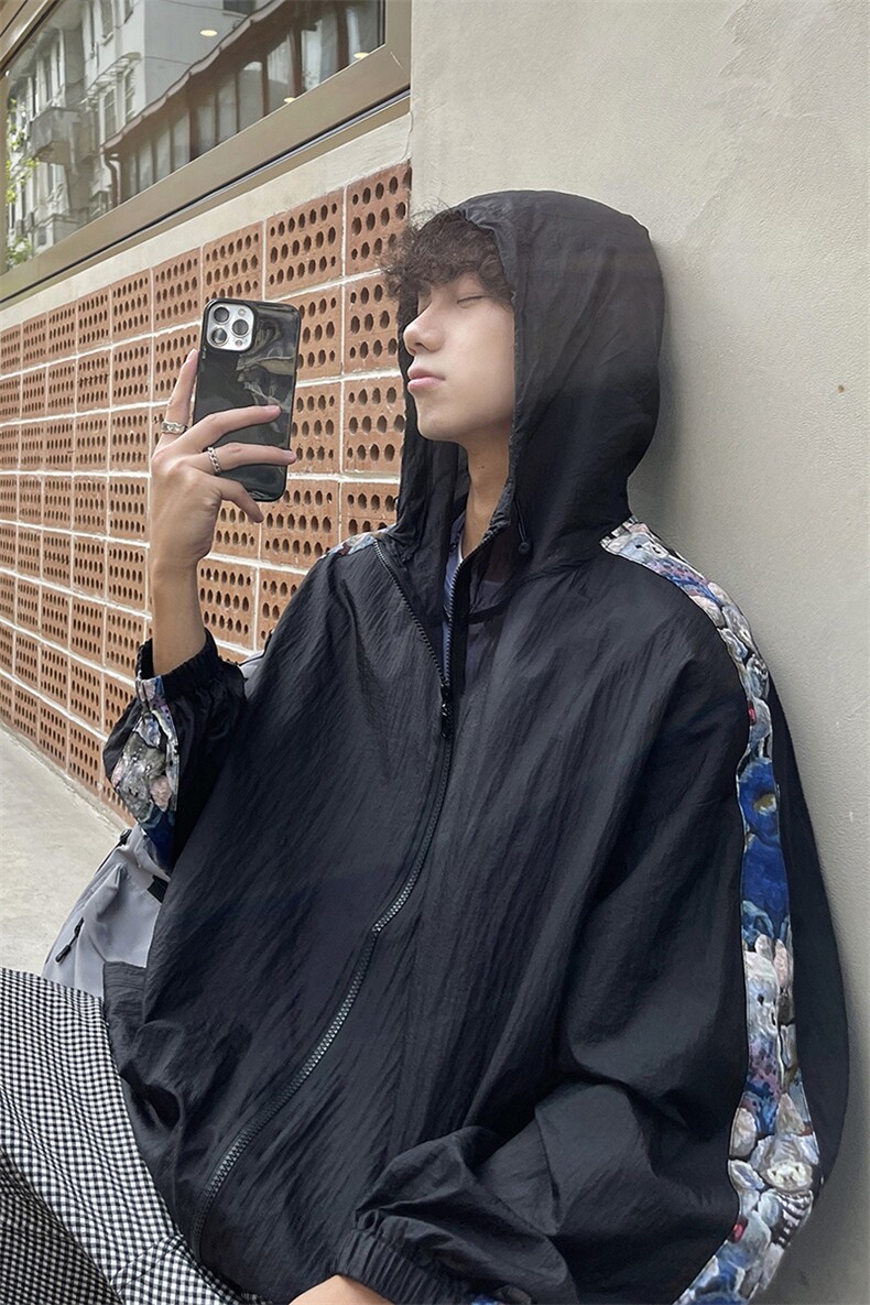 港风冰丝防晒衣薄款克莱因蓝外套户外休闲潮牌防晒服FS7765P38,男装夹克,星座227-7