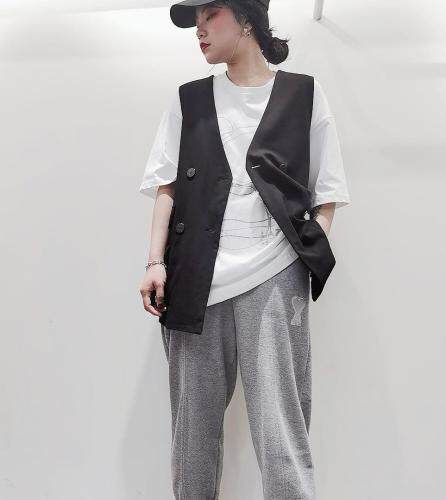 春夏 马甲丅恤卫裤，女装马夹，艾酷欧派