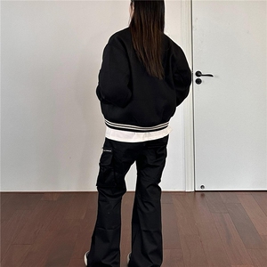 毛呢棒球服】cleanfit美式短宽vibe版型毛呢休闲男女棒球服外套图片