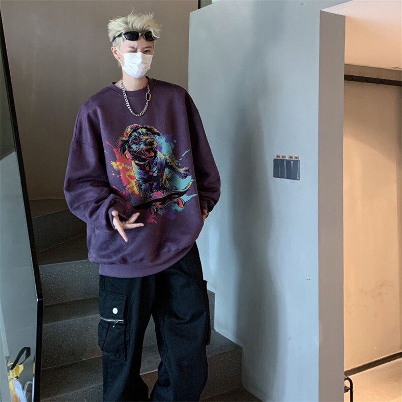 秋装复古美式水洗做旧重磅麂皮绒卫衣301B-JB1506-p45,男装卫衣,星座301B