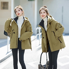 工装派克羽绒棉服女2025冬季新款韩版宽松连帽加厚保暖冲锋衣外套，女装棉衣/棉服，艾仟回(原伊仟回)
