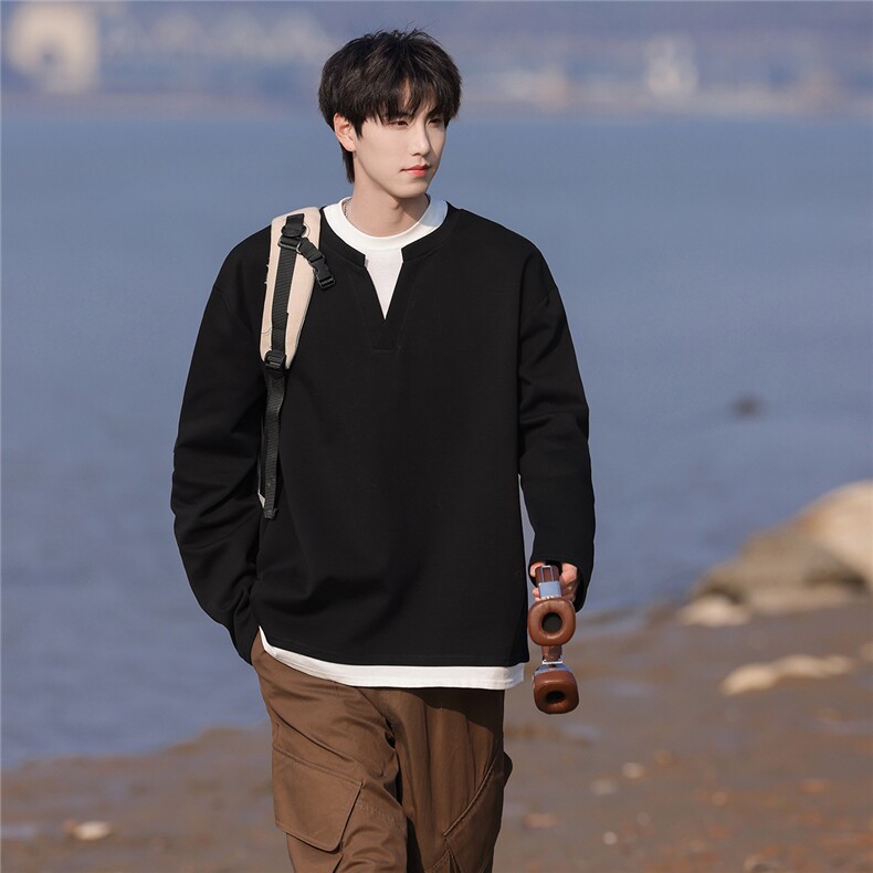 假两件华棉卫衣大码M-5XL表面棉底部聚酯纤维WY77961P48，男装卫衣，星座227-7