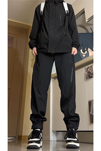 魔术贴束脚冲锋裤男款防风防水登山户外机能运动裤KZ018P50图片