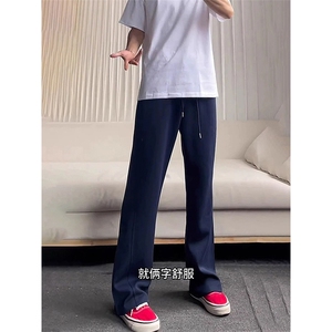 美式高街潮牌男女运动休闲裤直筒宽松卫裤慵懒显瘦休闲长裤子图片
