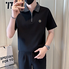 店主风社会小伙男士POLO衫新款男刺绣翻领保罗衫301A-1/PL123/P58，男装Polo衫，星座301A-1