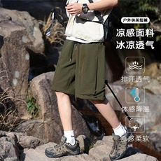 特批P28无差价夏季潮流多口袋工装冰感冰丝男宽松五分短裤DK5813，男装休闲裤，电商A001