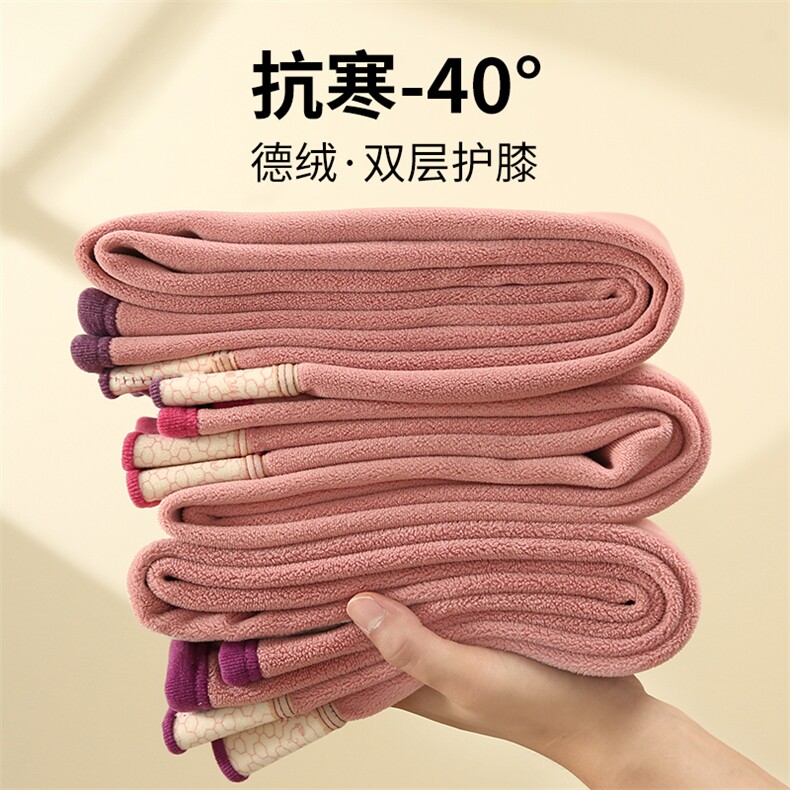 舒适德绒加绒厚实保暖护膝女士打底裤柔软秋冬必备,女装打底裤,航轩羊绒