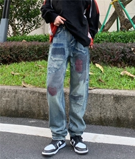 美式牛仔裤男款秋季长裤刺绣潮NB87P63，男装牛仔裤，星座1116-2