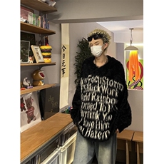 【有货】DA731-P60美式字母提花连帽毛衣休闲潮宽松型长袖冬季，男装针织衫/毛衣，星座603-2