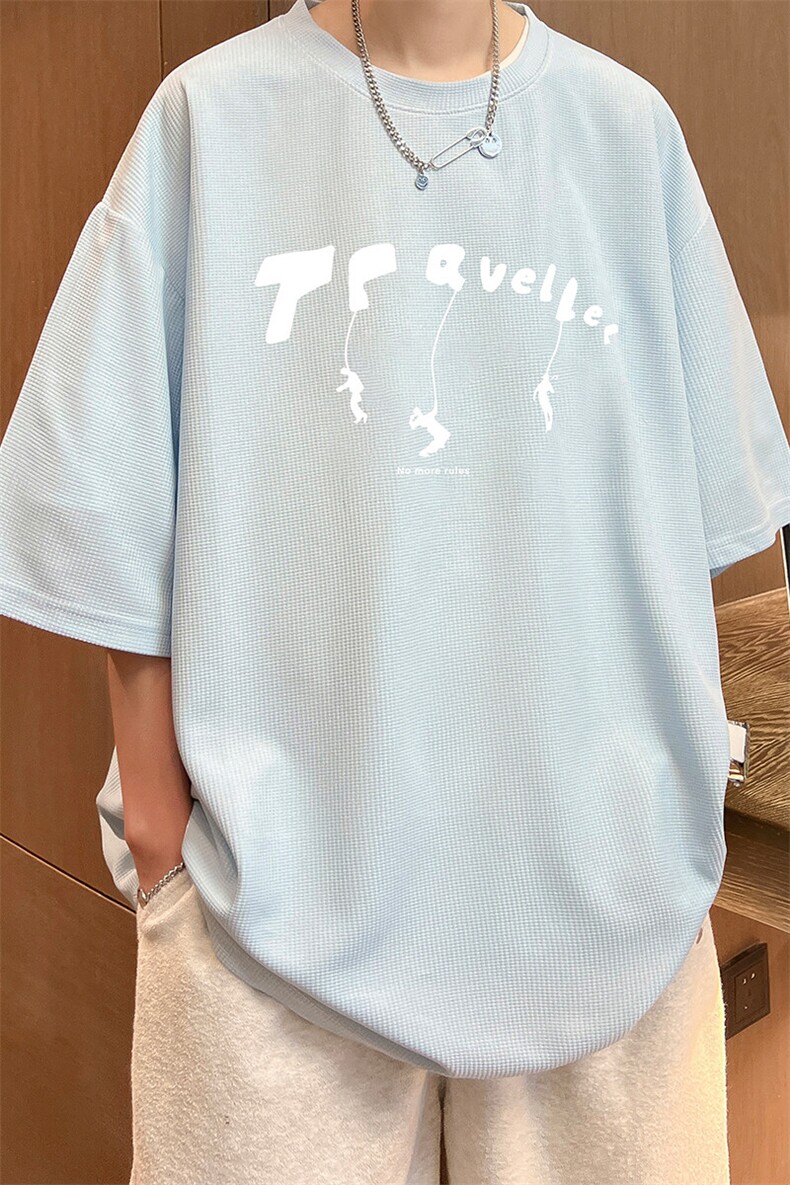 华夫格t恤男短袖男大码五分袖HT73449-P22,男装T恤,电商A040