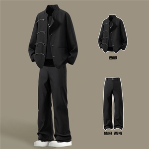 西服盘扣式96%绦纶4%氨纶M-5XL大码XF77071P85控128西裤78151P45图片