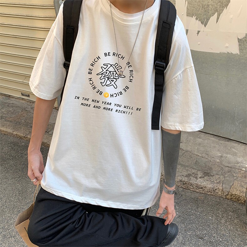 DX17163-P20纯棉短袖t恤男大码半袖打底衫宽松体恤衫港风,男装T恤,电商A040