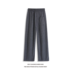 冬季新款美式压褶格子设计呢料百搭休闲裤B315-K25858-特p40控78，男装休闲裤，电商B315
