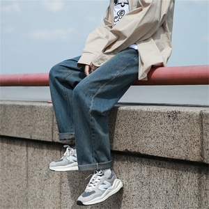 牛仔裤男复古水洗宽松直筒阔腿高街休闲长裤子     A080-9231-P30图片