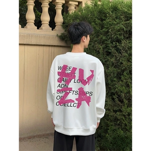 抖音得物 现货高品质美式宽松圆领印花卫衣 新款重磅卫衣 ADY110图片