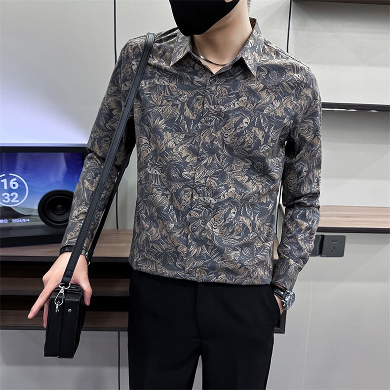 2024秋季新款男士花衬衣时尚印花个性复古衬衫A368-CS9912-P68,男装衬衫,电商A368