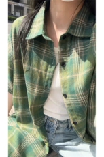 短袖格子衬衫6604特P32，男装T恤，电商A309