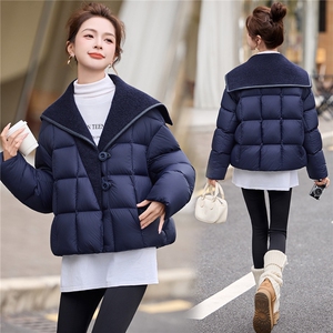 【现货现货】2025冬季新款短款羽绒服加厚保暖大翻领外套90白鸭绒图片