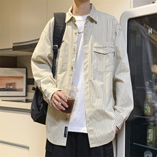 春季潮流翻领帅气宽松夹克美式高级感潮牌衬衫外套男W8044-P32，男装衬衫，星座512-4