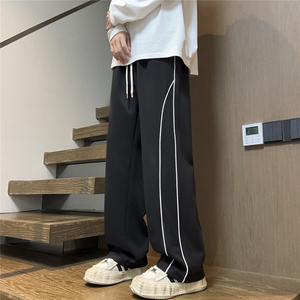 2025港风秋冬装装立体裁剪 织带拼接休闲裤 K8788/特P35 黑色图片