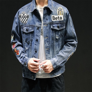 2021春秋款牛仔夹克外套日系休闲宽松牛仔衣男QT6027-A32图片