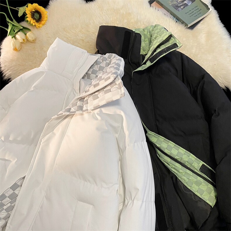 抖音得物品质深度库存三防面料假两件格子棉衣外套棉服WM666特P68图片