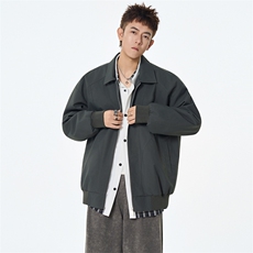 秋季新款宽松衬衫领夹克男纯色上衣外套DSA157B-JK7924-特P45，男装夹克，电商A157B