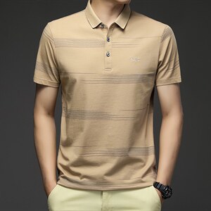 夏季新款男士翻领短袖t恤中年有领男装上衣服休闲POLO衫,时尚搭配衣服夏季图片