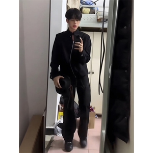 【有货】黑色垫肩短款西装外套男高级感痞帅行政夹克Y160CC-特P60图片