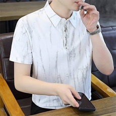 25060-P40夏季时尚休闲T恤男潮牌扎染短袖POLO衫，男装T恤，电商D310B-1